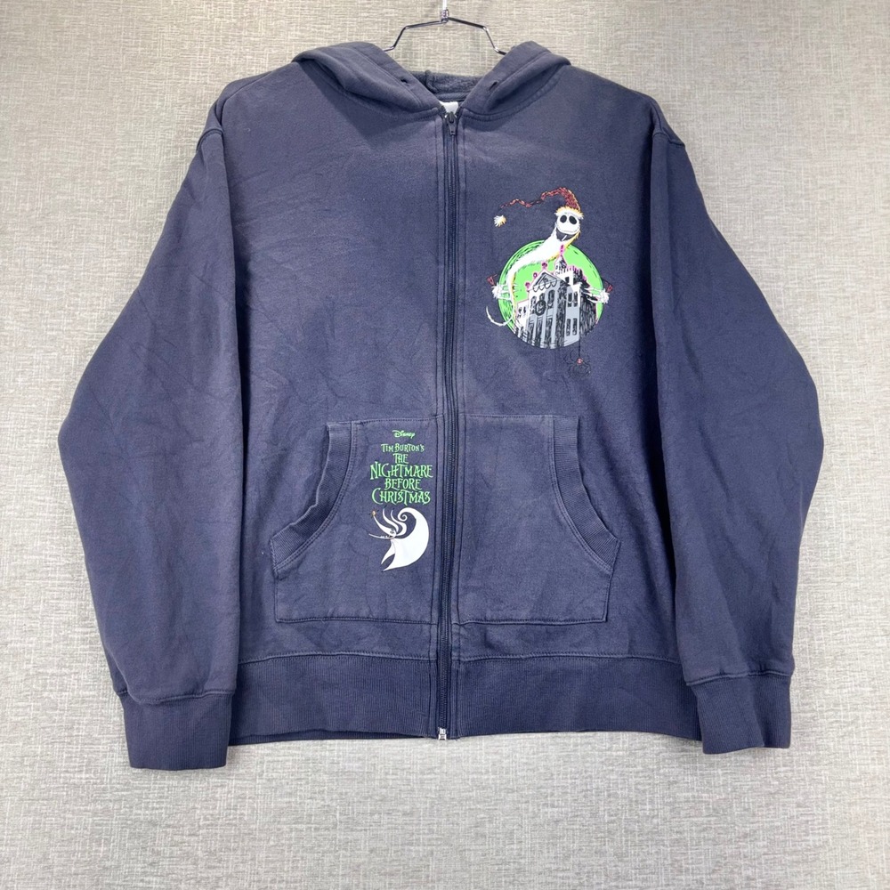 Disney Nightmare Before Christmas Haunted Mansion Disneyland Zip Hoodie Gray M-L
